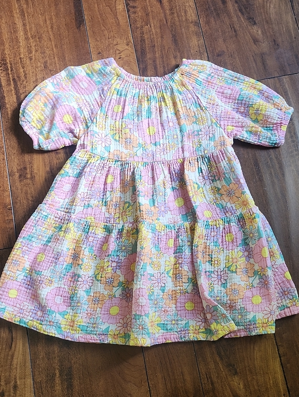 3/$15! wonder nation 4t Pastel Floral Tiered Dress